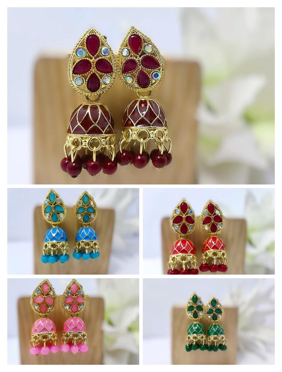 Colorful Grandeur: Regal Jhumka